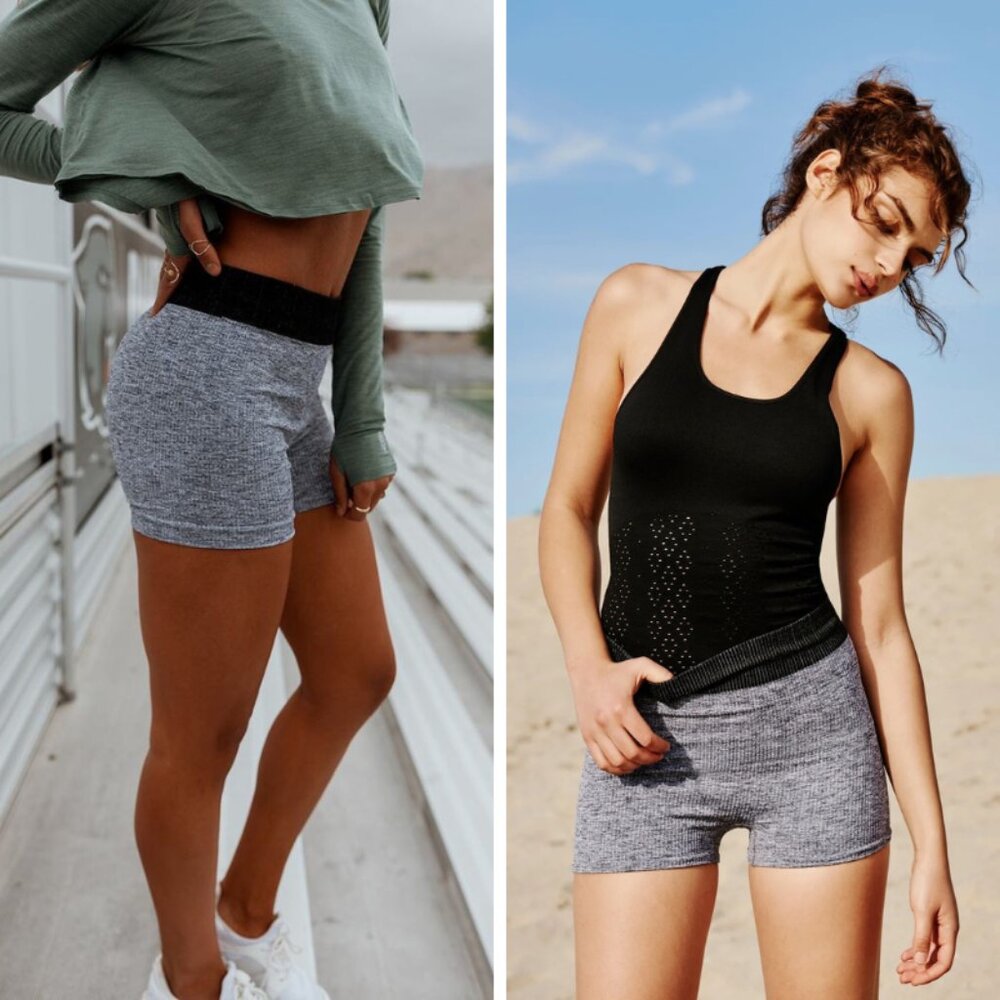 Free People Movement Seamless Shorts in Heather Grey - NWT!